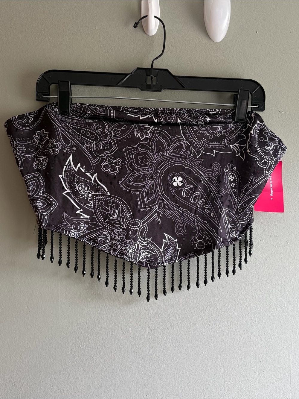 Bandanna Tube Top Fringe Bead Coachella - Large